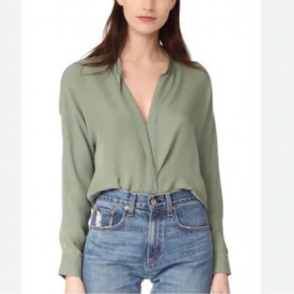 Vince Split Neck Silk Blend Tunic blouse NWT - Picture 2 of 13